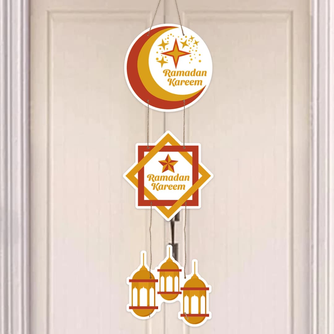 زينة عيد مبارك، تعليقة باب رمضان 2025، ديكور منزلي، رمضان كريم، حفلة إسلامية، عيد الأضحى - 6