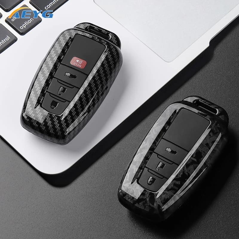 ABS Carbon Fiber Car Key Case Cover For Toyota Prius Camry Corolla CHR C-HR RAV4 Land Cruiser Prado Keychain Holder Accessories - 4