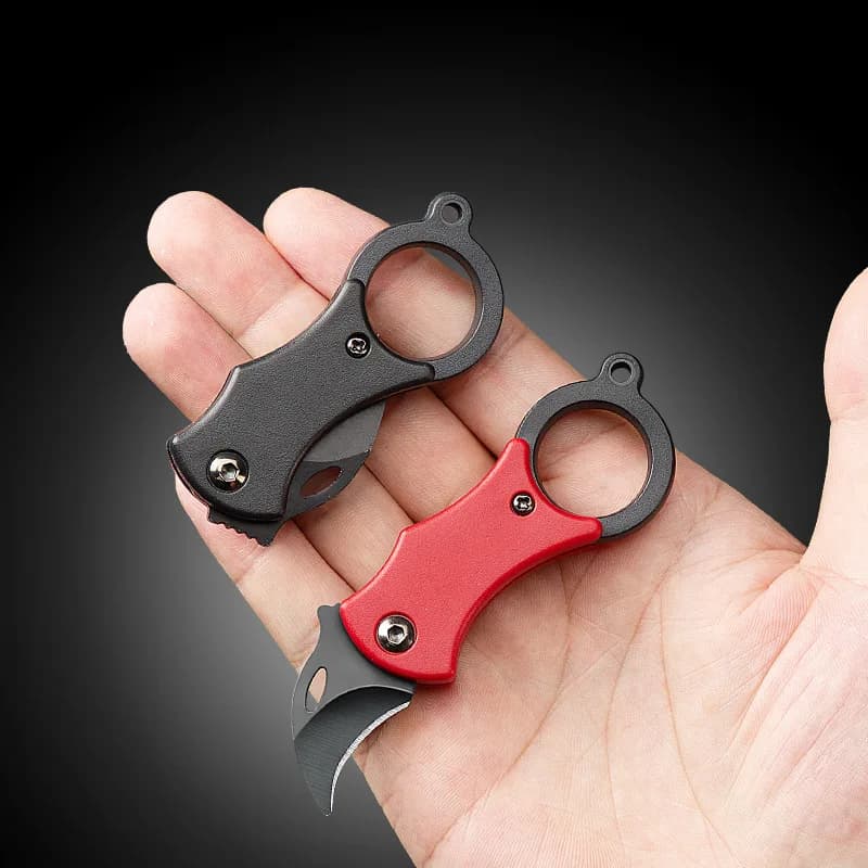NEW Mini Keychain Pocket Knife Stainless Steel Camping Small Mini Portable Knife Peeler Fixed Blade Multi EDC Tool with Chain - 2