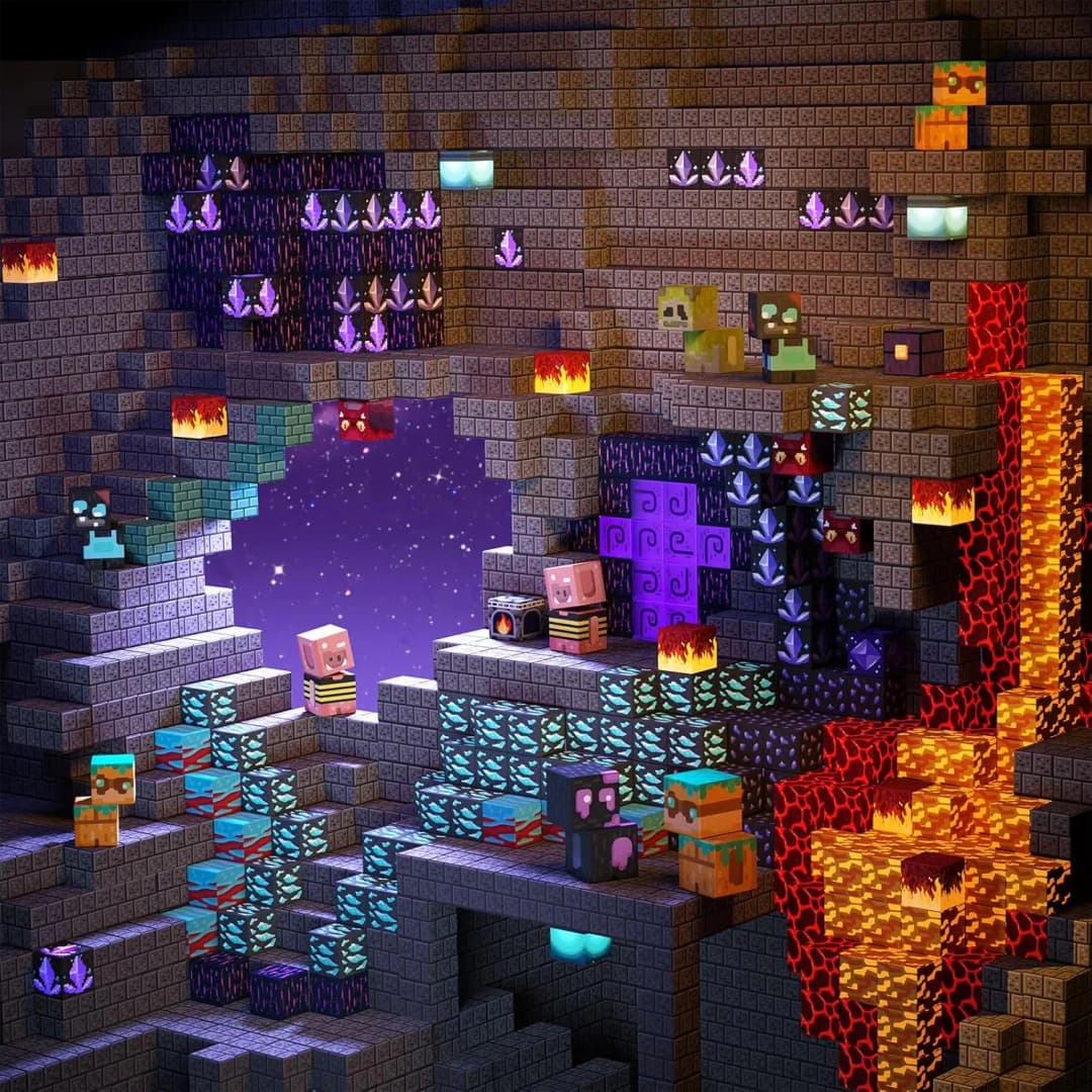 اللبنات المغناطيسية الألغام العالم المغناطيسي الكهف العالم الطوب مكعب مجموعة ألعاب الجذعية الحسية 2025 أفضل هدية لصبي فتاة الأطفال - 4