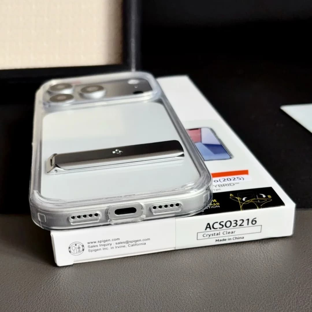 Luxury Spigen Ultra Hybrid Transparent Case For iPhone 17Air 12 13 14 15 16 17 18 Pro Max Folding Bracket Stand Protective Cover - 6