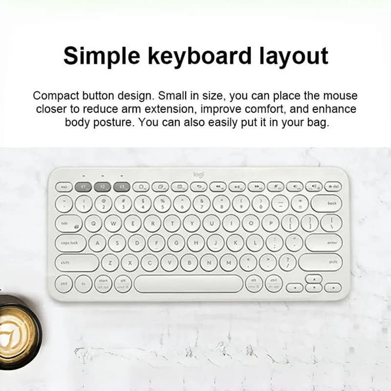 لوحة مفاتيح بلوتوث متعددة الأجهزة Logitech K380، لوحة مفاتيح لاسلكية لهاتف أندرويد، لوحة مفاتيح بلوتوث ملونة للكمبيوتر اللوحي - 2
