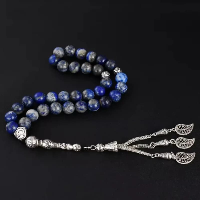 Muslim Rosary Bracelet 10mm natural Lapis Lazuli 33 prayer Beads TASBIH Middle Eastern Men and Women prayer hands
