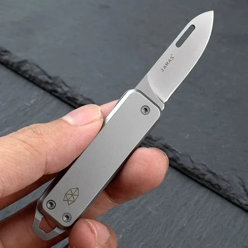 Mini Outdoor Folding Knife Edge High Hardness Camping Self-defense Knife Gift Fruit Knife Open Box Tool Key Pendant - 3