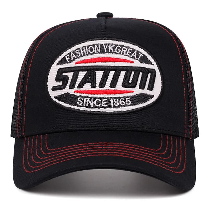 New Style Unisex Baseball Cap Classic STATION  Letter Pattern Mesh Cap Men and Women Breathable Streetwear Summer Trucker Hat - 2
