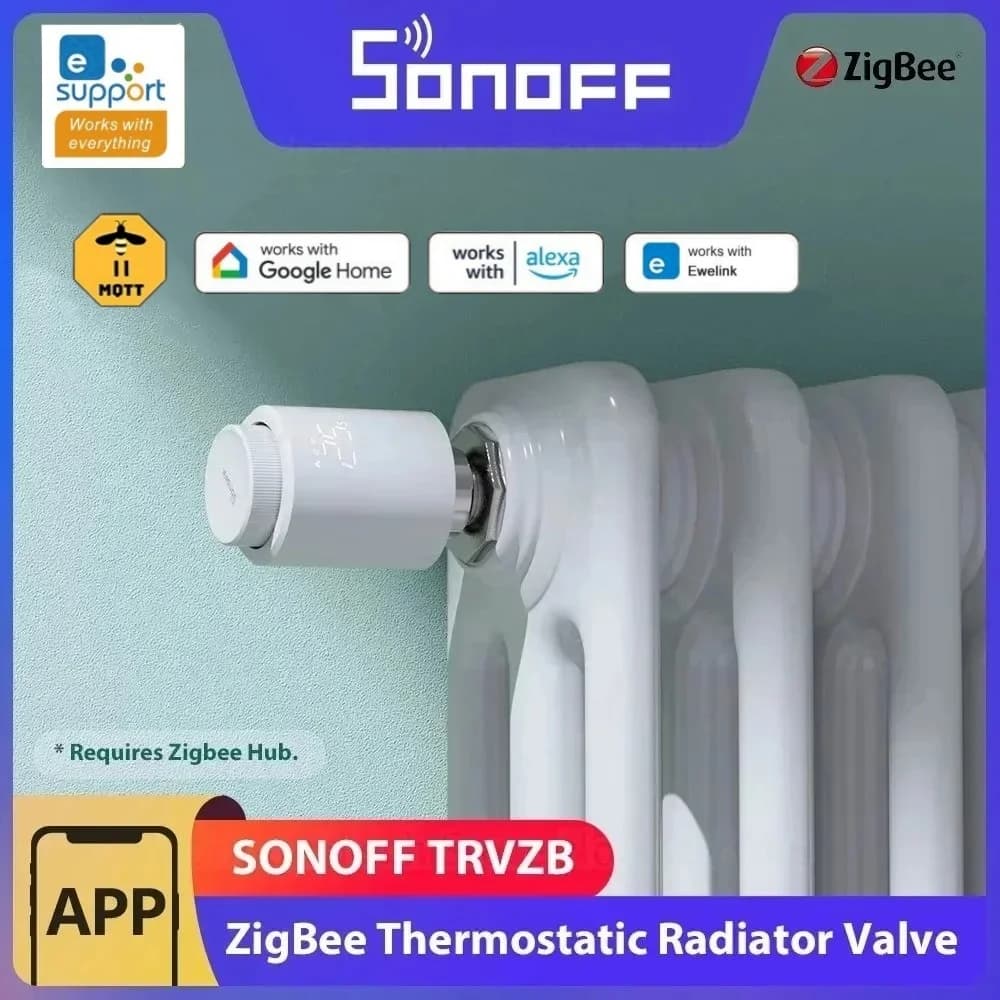 SONOFF TRVZB Zigbee صمام مشعاع حراري Dongle E Bridge P حماية التدفئة الذكية للمنزل التحكم عن بعد في المجموعة