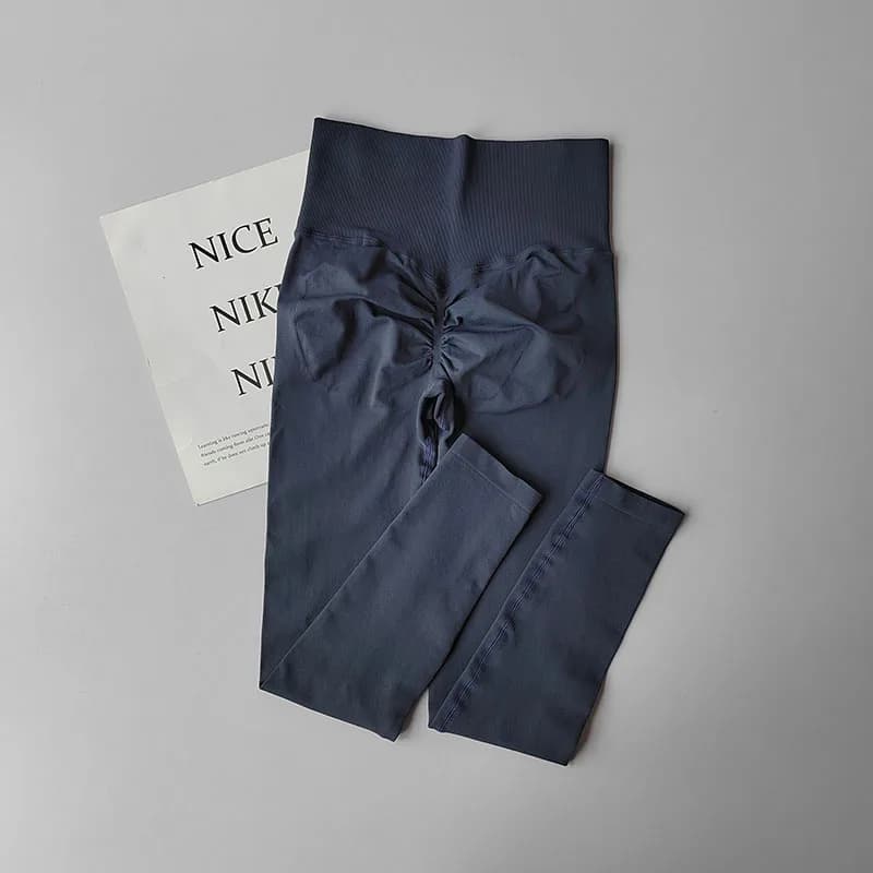 طماق يوجا عالية الخصر بتصميم الخوخ، تجفيف سريع وتنفس، مع رفع للأرداف، مثالية للتدريب والرياضة - 2