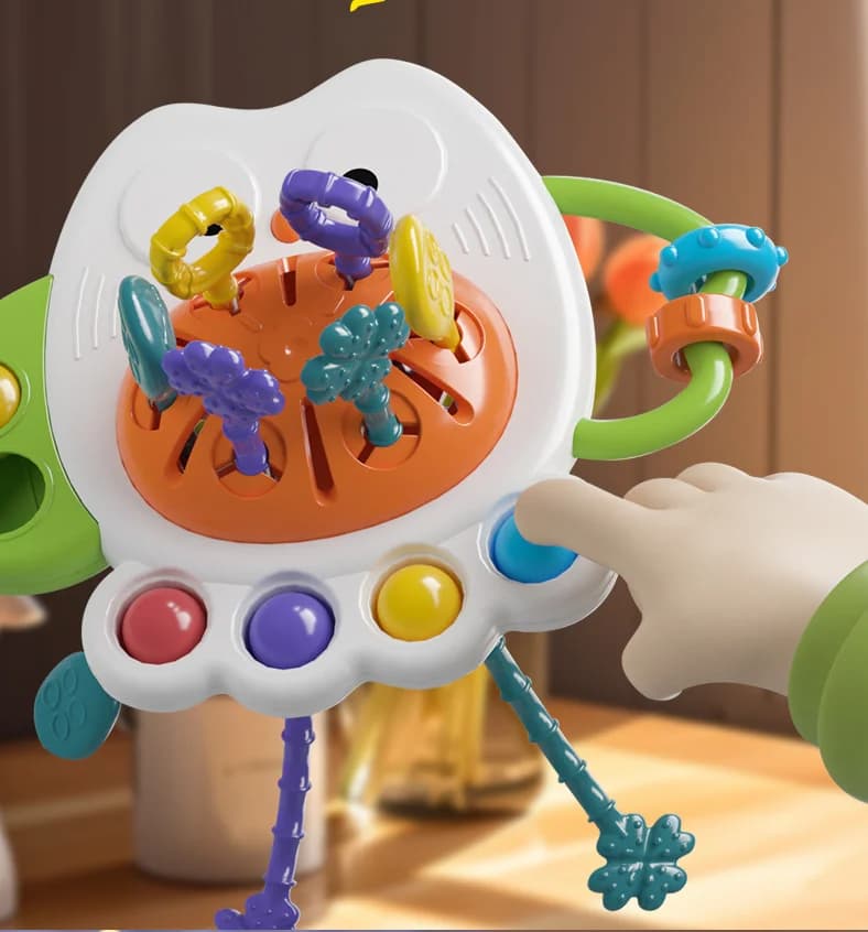 لعبة بومة مونتيسوري بخيط سحب لتنمية الحواس للأطفال، تعليم مبكر وتدريب على الإمساك بالأصابع للأطفال من عمر 10 أشهر فما فوق - 4