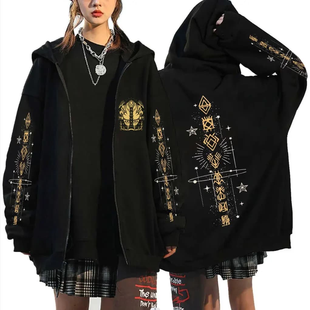 Game Clair Obscur Expedition 33 Merch Zipper Hoodie Men Women Otaku Cosplay Oversized Zip Up Jacket Male Retro Casual Sweatshirt