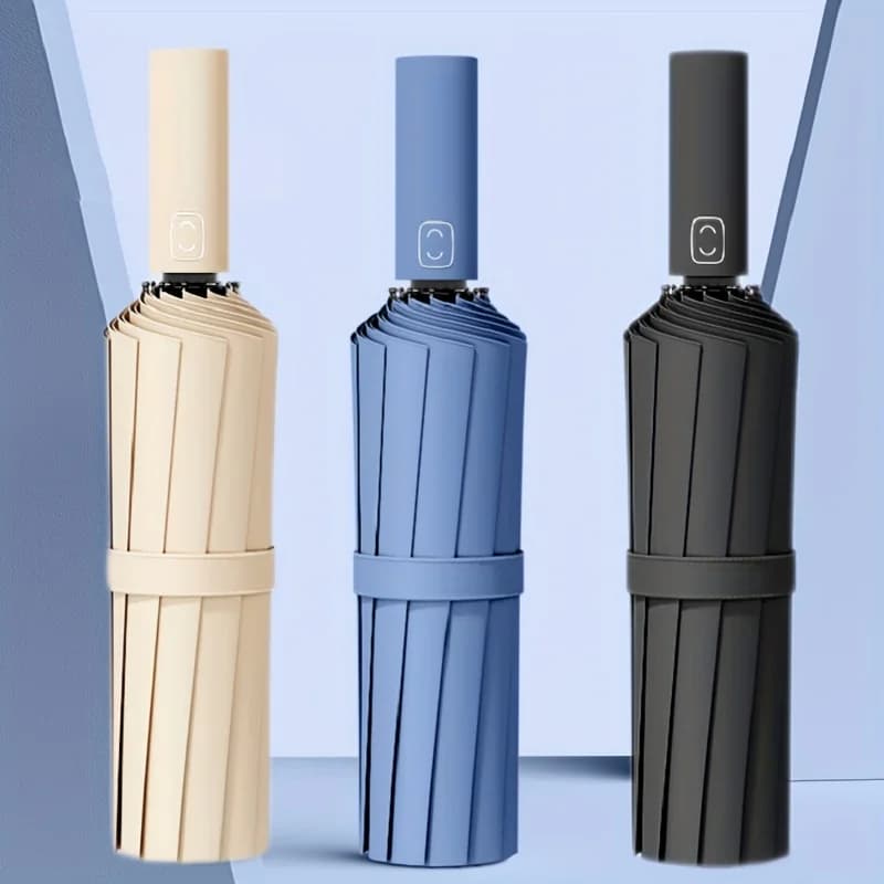 مظلة معززة بـ 24 ضلعاً، مظلة رجالية قوية ومتينة مقاومة للرياح، مظلة واقية من أشعة الشمس فوق البنفسجية للنساء