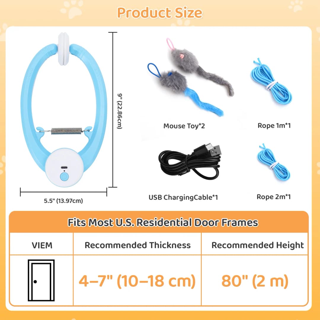 لعبة قطط تفاعلية أوتوماتيكية، قابلة لإعادة الشحن عبر USB، عصا ريش فراشة للتحفيز الداخلي - 4