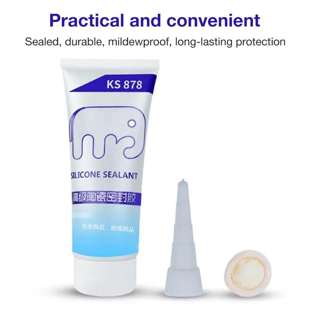 2 قطعة مانع تسرب سيليكون عالي القوة آمن لاصق مقاوم للماء أبيض للاستخدام الداخلي والخارجي المنزل المطبخ الحمام - 3