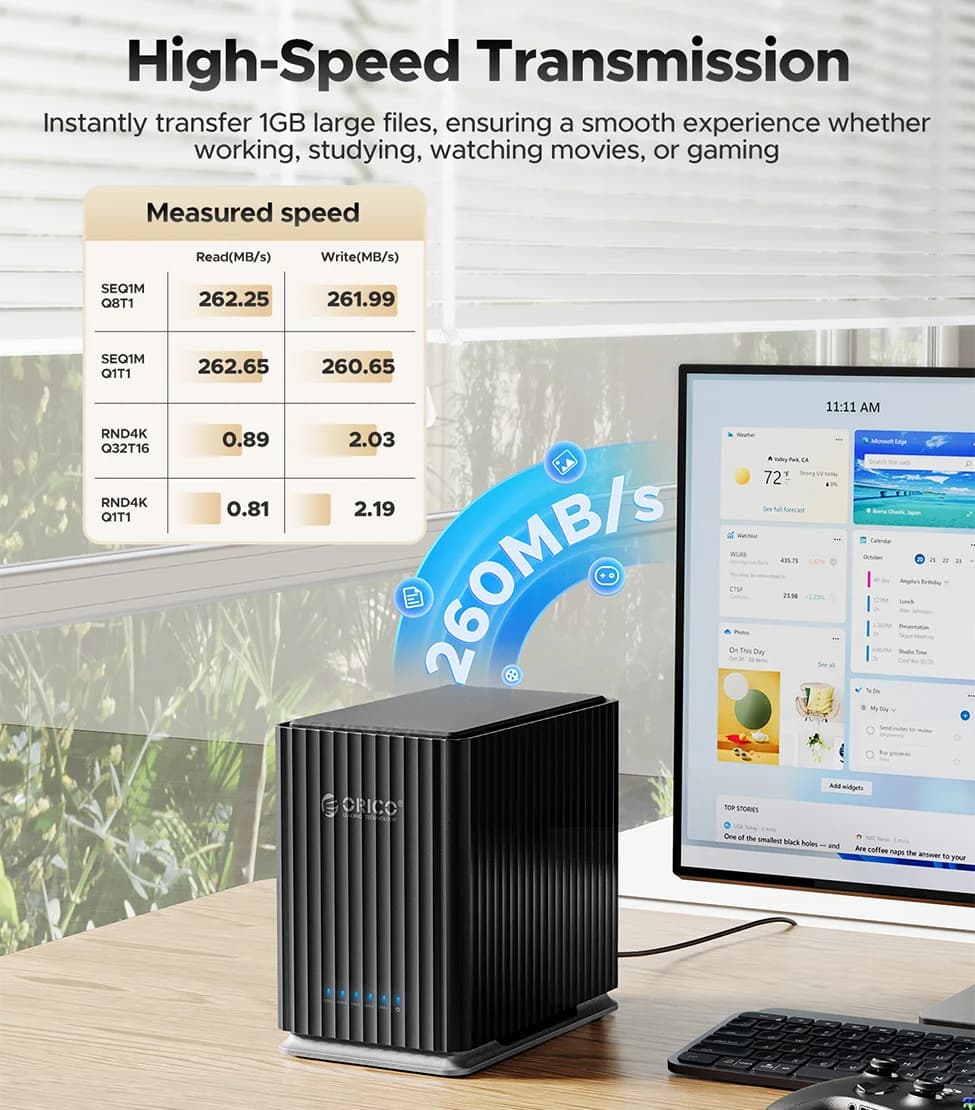 ORICO 2/5 Bay HDD Docking Station 2.5/3.5"SATA Hard Drive Case HD External SSD Enclosure USB 3.0 Type C DAS Extension Storage - 2