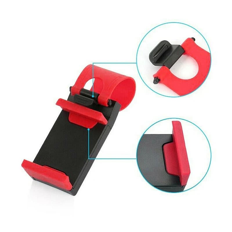 Car Steering Wheel Phone Holder Universal Cell phone Stand  Car Steering Wheel Bike Clip Mount Holder - 4