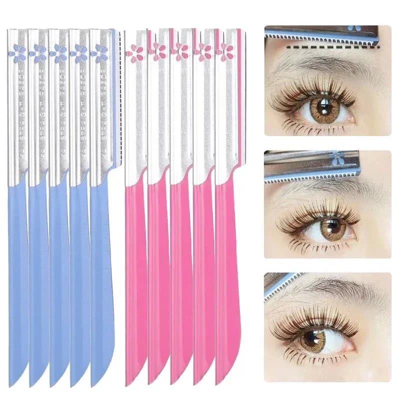 5pc Eyebrow Epilator Sets for Women Makeup Beauty Eyebrows Hair Removal Styling Tool Steel Blade Facial Razor Trimmer - 4