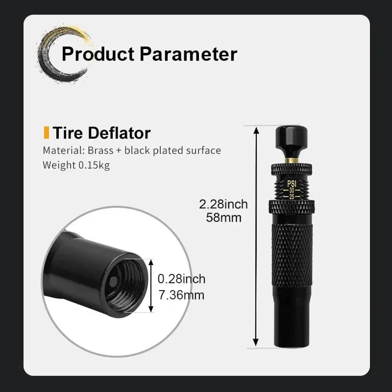 مجموعة صمام منفاخ إطارات قابل للتعديل مع توقف تلقائي (10-30 رطل) أداة هواء للإطارات للسيارات والدراجات النارية والطرق الوعرة 4x4 - 2