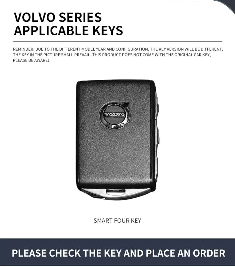 غطاء مفتاح سيارة من سبائك الزنك والجلد لسيارات فولفو XC60 XC40 XC90 S90 V60 S60 V90 C40 Polestar 1 Polestar 2، إكسسوارات تزيين - 2