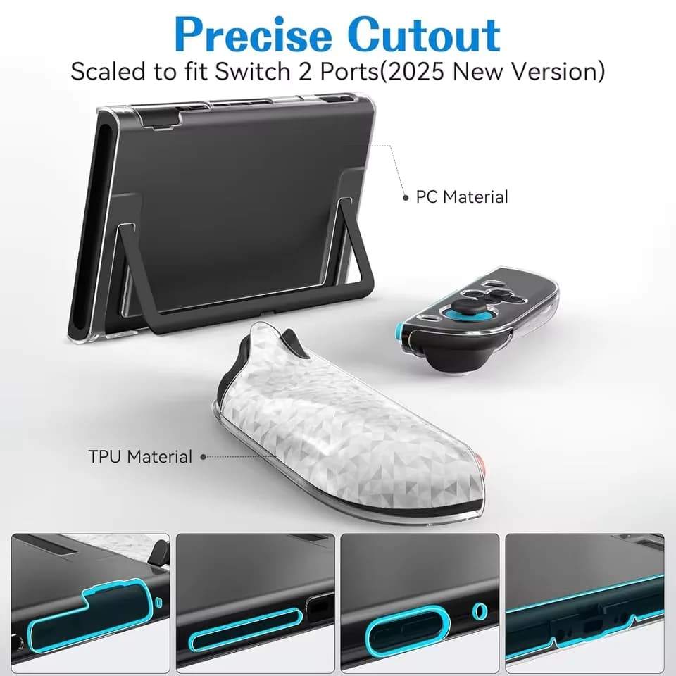 TPU+PC Transparent Protective Case for Nintendo Switch 2 Console Shockproof Protector Cover Shell for NS Switch 2 Accessories - 6