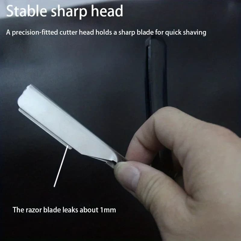 شفرة حلاقة يدوية للرجال، شفرة حلاقة من الفولاذ المقاوم للصدأ سهلة الاستخدام مع 10 شفرات - 4