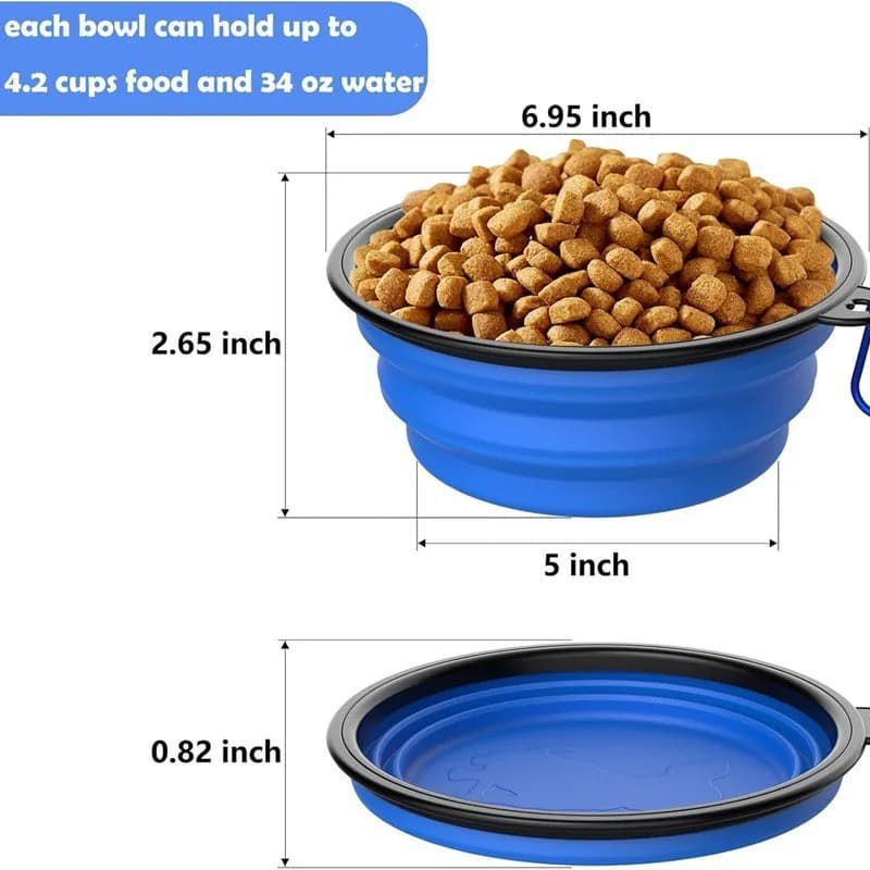 350 650 1000Ml Collapsible Dog Bowl Silicone Pet Feeder Portable Outdoor Travel Puppy Food Water Dish Safe For Small Medium Dogs - 6