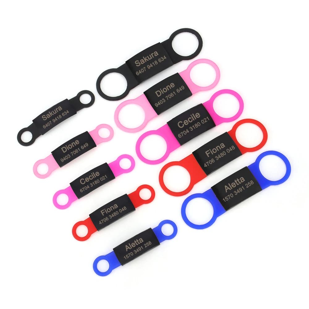 إكسسوارات اسم هوية محفورة مخصصة سيليكون بطاقة كلب قطة لوحة اسم مخصصة جرو أسود بطاقات طوق مستلزمات حيوانات أليفة - 3