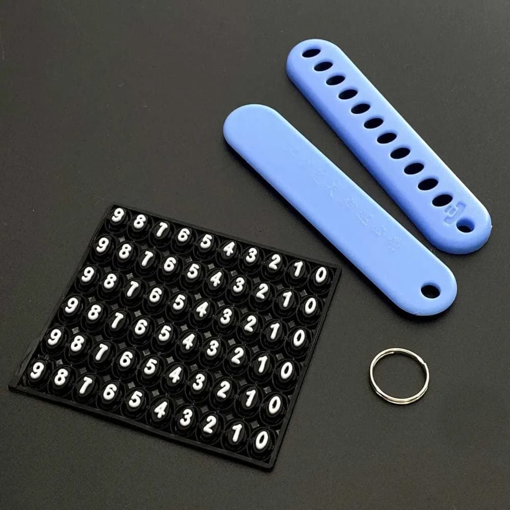 إكسسوارات حلقة مفاتيح بطاقة لوحة أرقام هاتف السيارة أرقام إبداعية قلادة حلقة مفاتيح هدية سلسلة مفاتيح DIY لمنع الفقدان - 4