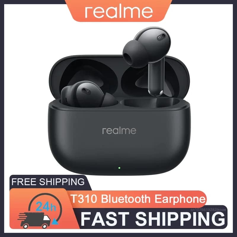 سماعات realme Buds T310 عزل ضوضاء نشط 46dB سماعات بلوتوث 5.4 لاسلكية هاي فاي سماعة ألعاب وموسيقى عمر بطارية طويل