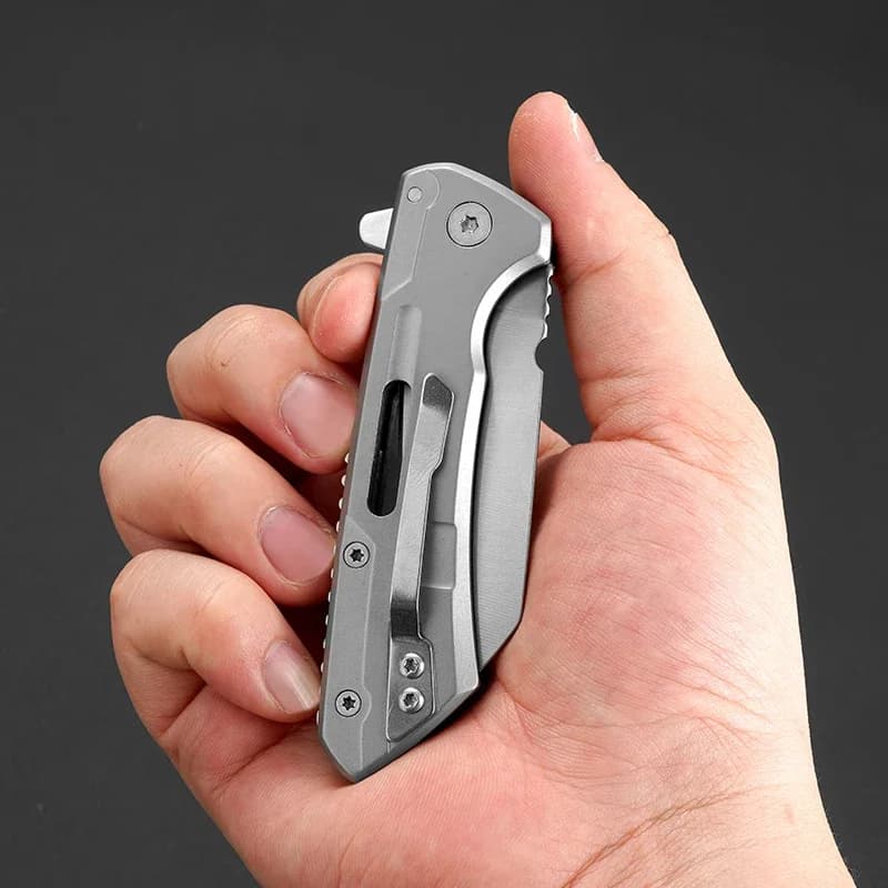 Outdoor multi-functional folding knife, mini high-hardness D2 steel fruit knife, paring knife, wild survival portable knife - 3