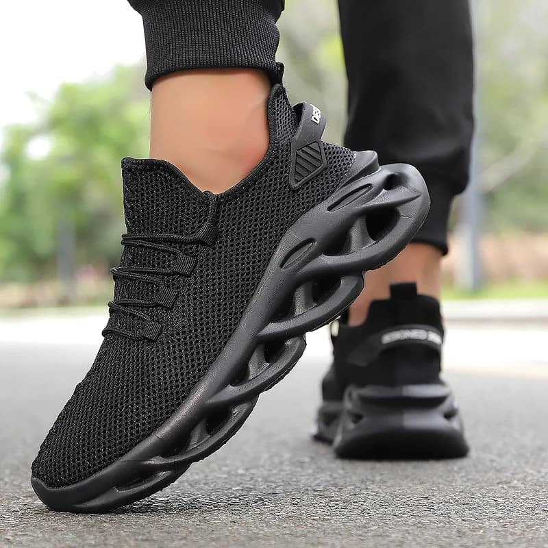 Summer Men Casual Sports Running Shoes Breathable Lightweight Sneakers Outdoor Mesh Black Athletic Jogging Tennis Walking Shoe - 2