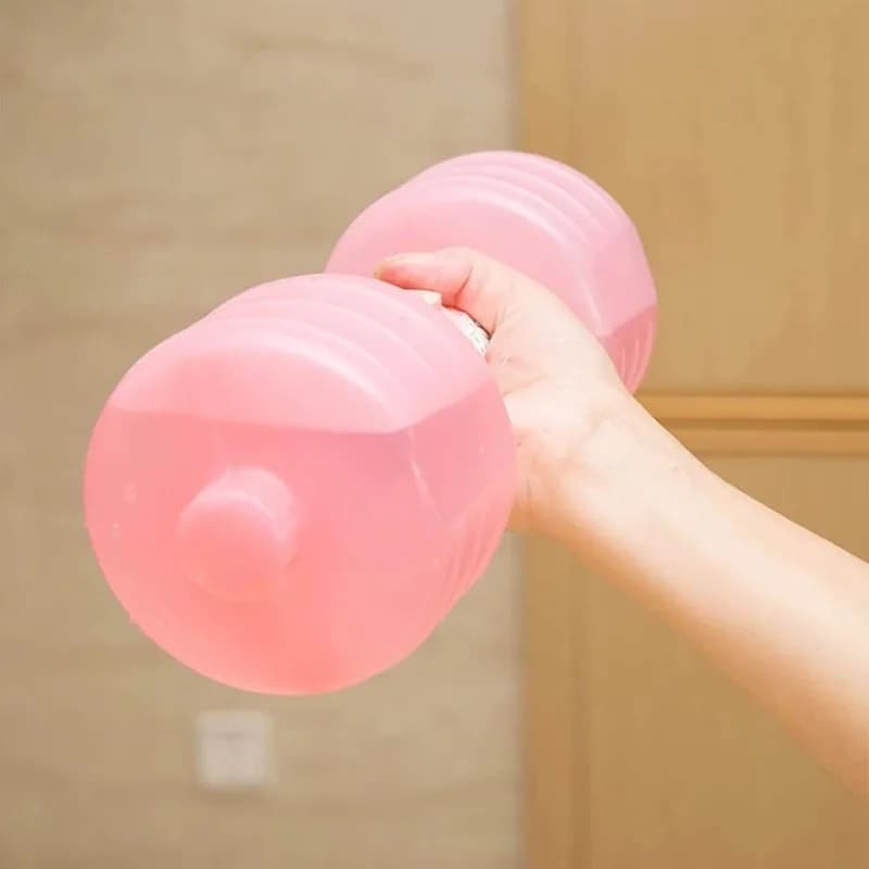 دمبل قابل للتعديل مملوء بالماء، معدات لياقة من PVC ناعم، للتدريب المنزلي، تقوية العضلات وتمارين الذراع، وردي/أزرق - 2