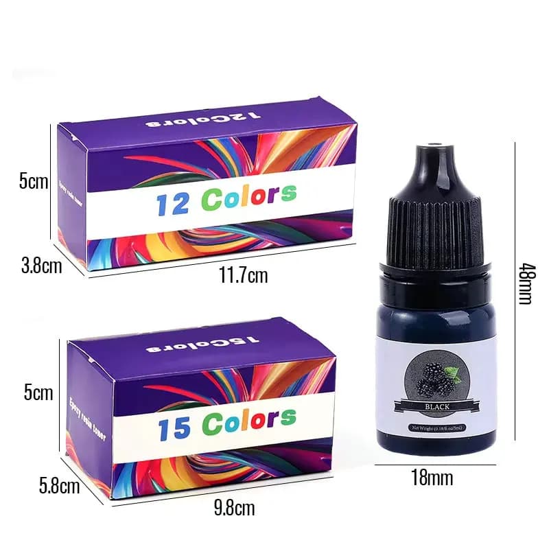 Epoxy Resin Color Pigment 24 Vivid Colors Liquid Epoxy Pigment Highly Concentrated Translucent Resin Dye for Art DIY Jewelry - 3