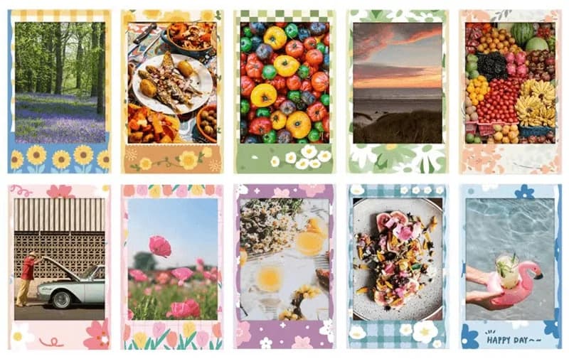 10 أوراق فوجي فيلم إنستاكس ميني 11 8 9 فيلم لوحة ألوان الزهور ورق صور فوجي الفورية لكاميرا 70 7s 50s 90 25 شير SP-1 - 3