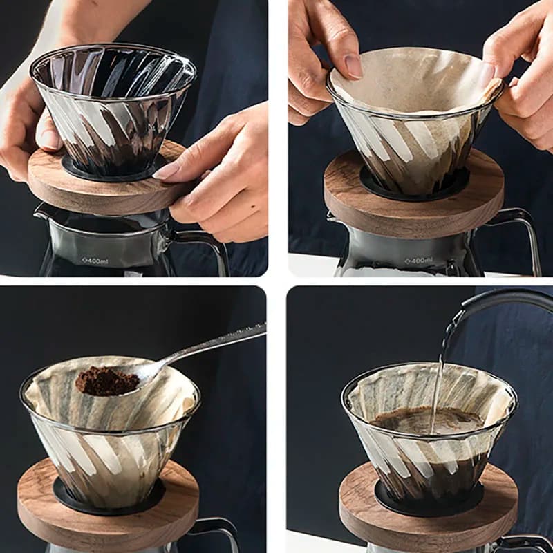 إبريق قهوة إسبريسو زجاجي Leeseph، إبريق قهوة زجاجي ماسي 400 مل 600 مل إبريق مشاركة قهوة - 6