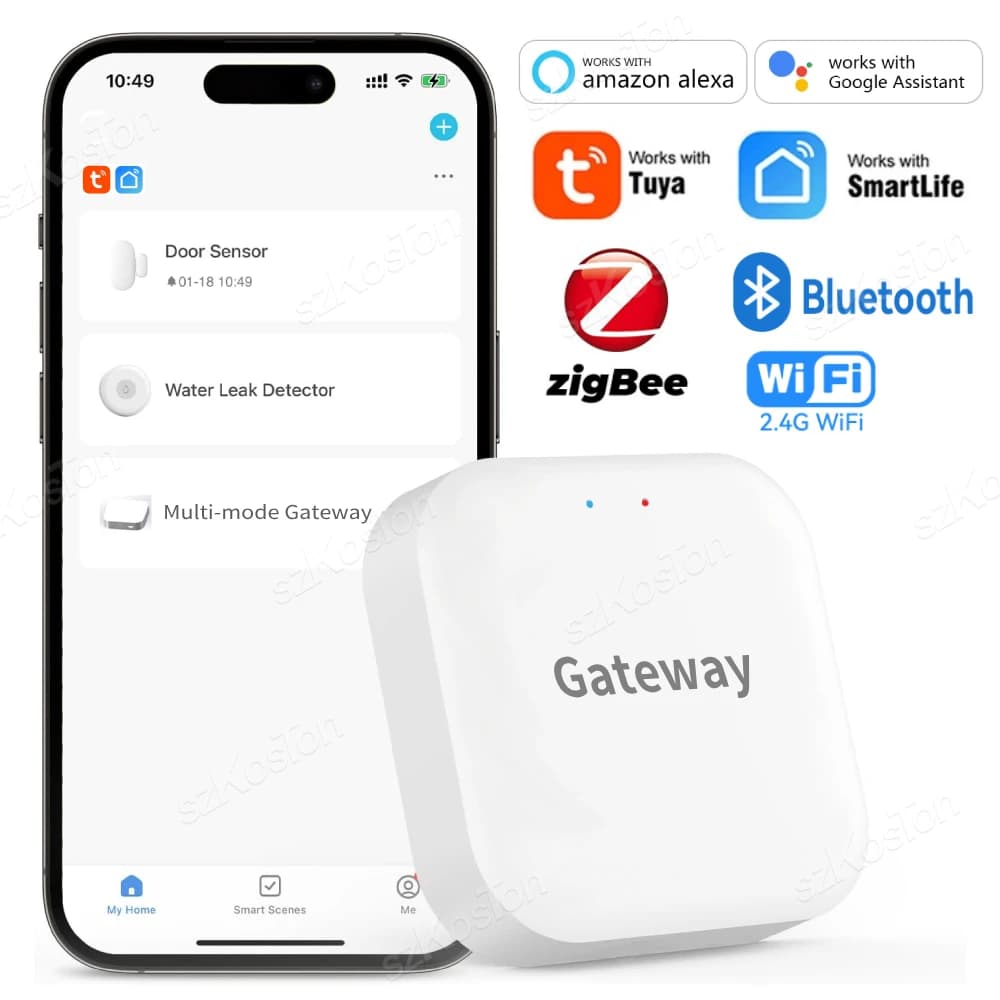 بوابة Tuya Smart Life متعددة الأوضاع مركز أتمتة منزلية ذكية جسر ZigBee WiFi بلوتوث Mesh تحكم صوتي لـ Alexa وGoogle