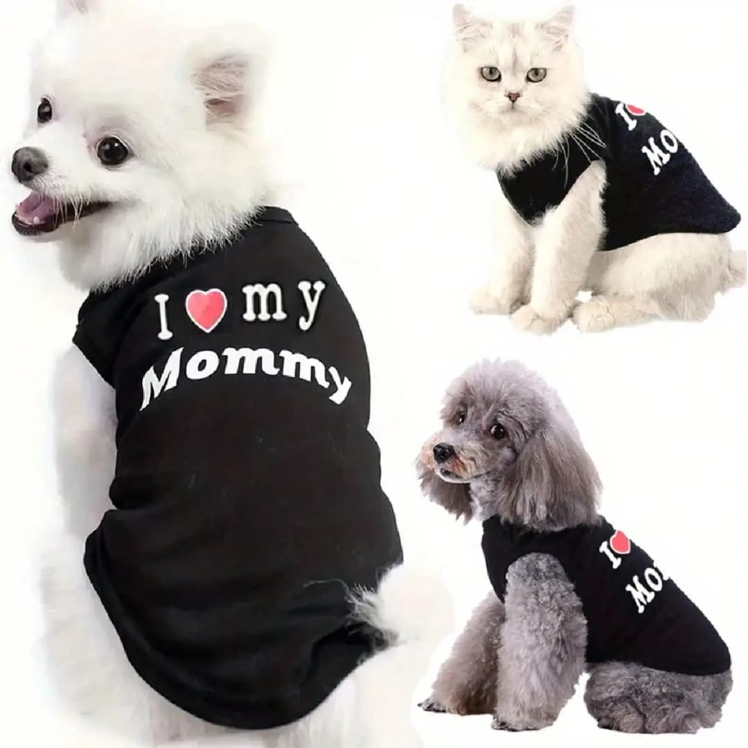 Dog Vest, "I Love My Daddy" Puppy T-Shirt, Summer Sleeveless Vest, Pet Clothing - 2