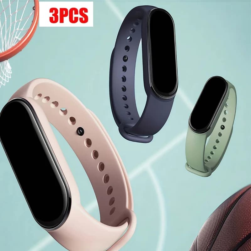1-3 قطع حزام معصم سيليكون لساعات Xiaomi Mi Band 7/6/5/4/3، اكسسوارات ساعات ذكية