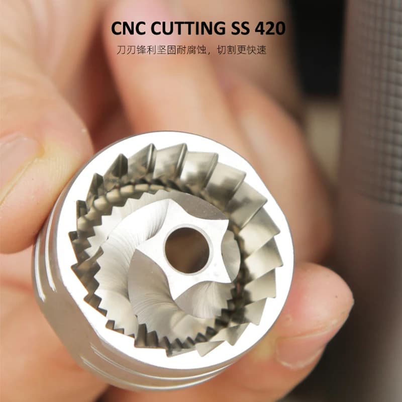 مطحنة قهوة يدوية احترافية، ترقية بجسم معدني بالكامل، تصميم مقاوم للانزلاق، مطحنة محمولة مع بُر داخلي - 6