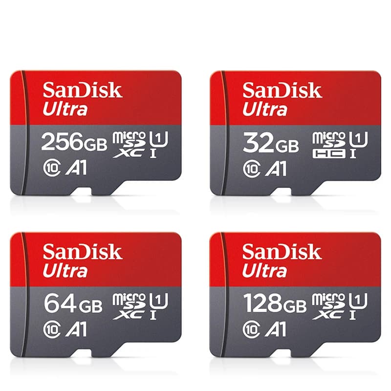 بطاقة ذاكرة Sandisk أصلية 256 جيجابايت/128 جيجابايت/64 جيجابايت/32 جيجابايت TF micro sd card Class 10 UHS-1 للهاتف الذكي والكمبيوتر