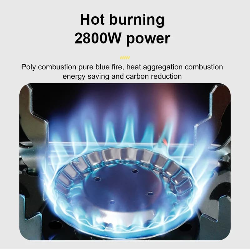 موقد تخييم محمول قابل للطي، مقاوم للرياح، مثالي لحقائب الظهر، للشواء والنزهات - 3