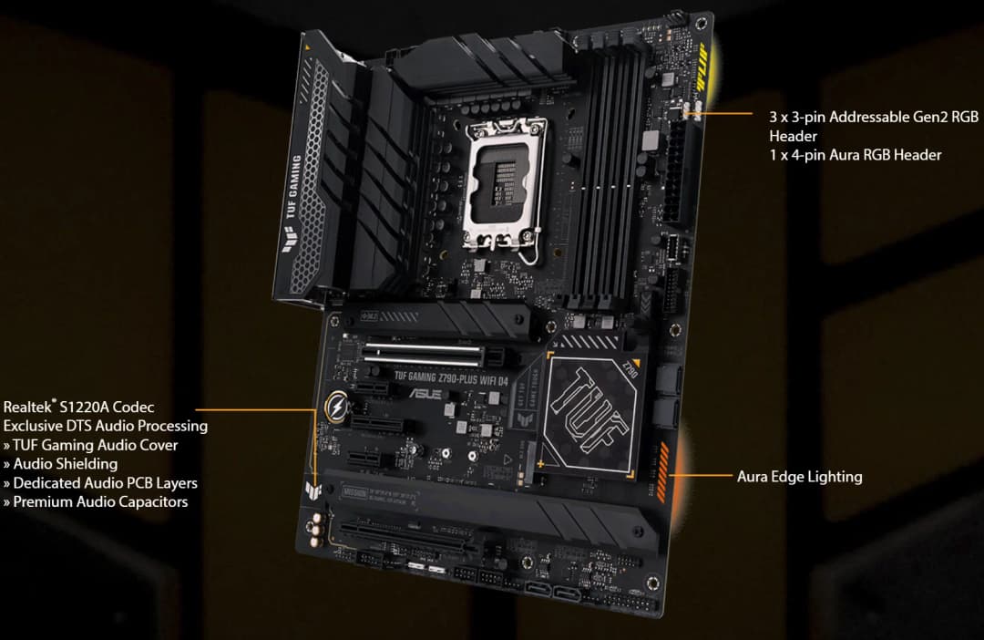 ASUS TUF GAMING Z790-PLUS WIFI D4 Motherboard Socket LGA1700 CPU DDR4 5333(OC)  MHz Memory Chipset Z790 ATX Mainboard - 4