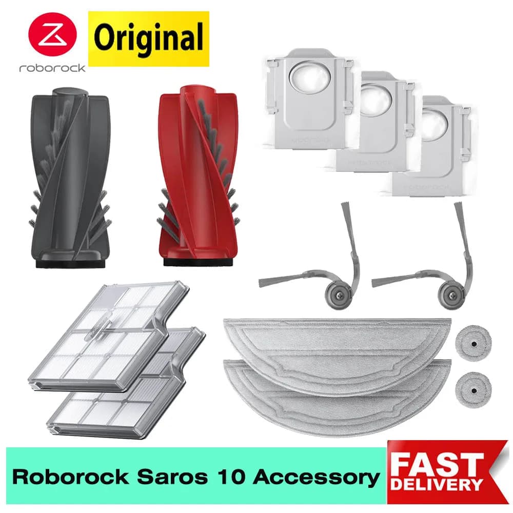 Genuine Roborock Saros 10 Accessories Dust Bag Main Brush Filter Side Brushes Mop Cloth  Original Replacement Parts optional