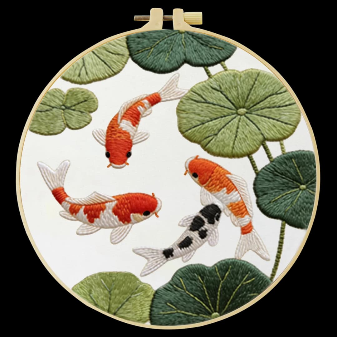 1pc 20X20CM/15X15CM 7.87/6.3inch Pond Embroidery Starter Kit DIY kit DIY embroidery kit manualidades Craft Painting - 4