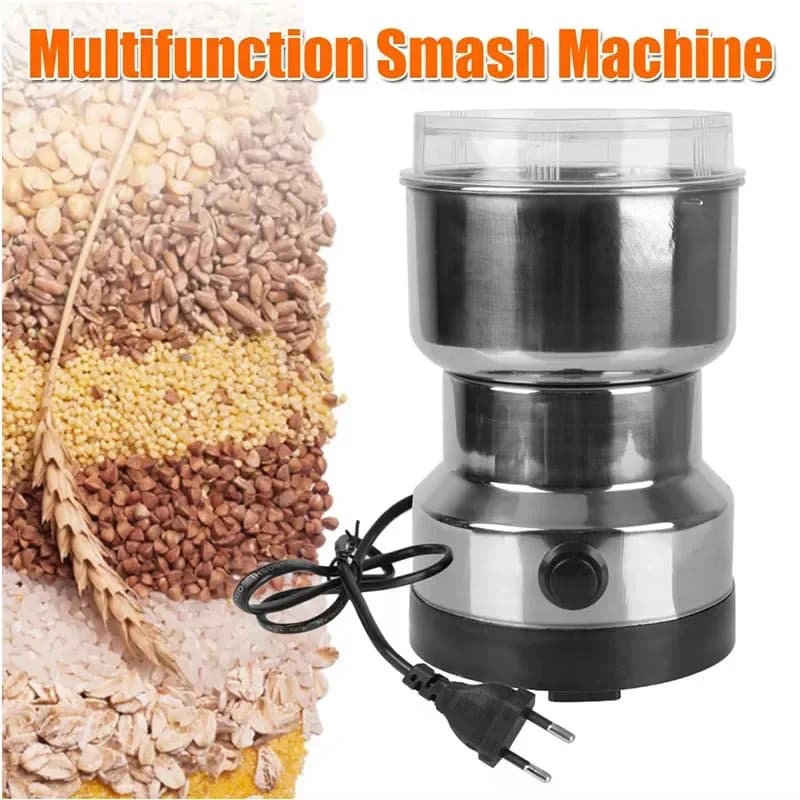 مطحنة قهوة كهربائية منزلية متعددة الوظائف من EU Kitchen مع 4 شفرات لطحن الحبوب والقهوة وخلط النكهات للمكسرات والبقول