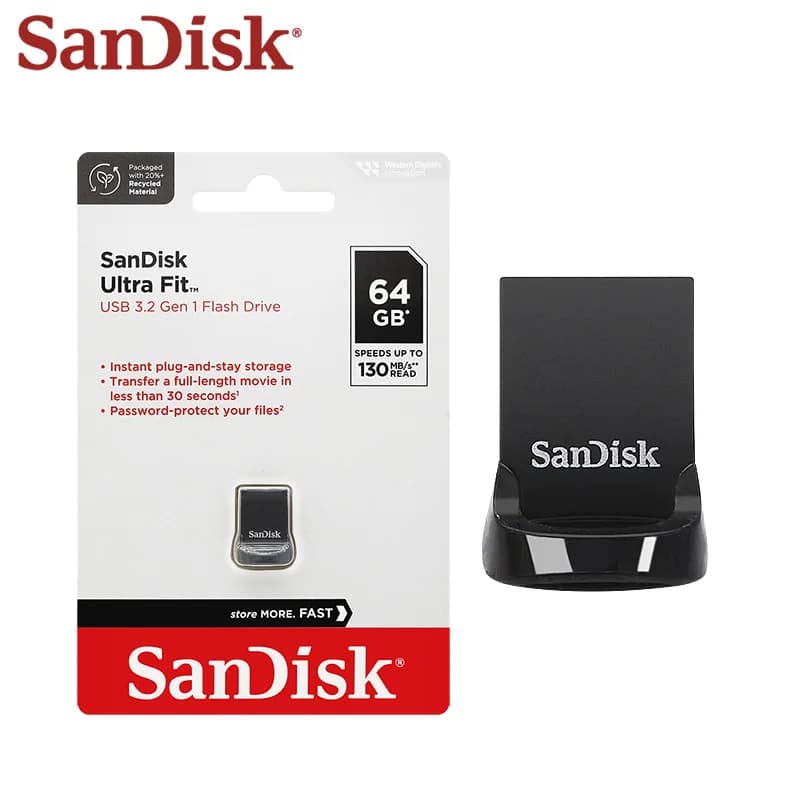 SanDisk Ultra Fit USB 3.2 Flash Drive Mini Pen Drive 16GB 32GB 64GB 128GB 256GB 512GB CZ430 Memory Stick Up to 400Mb/s U Disk - 4