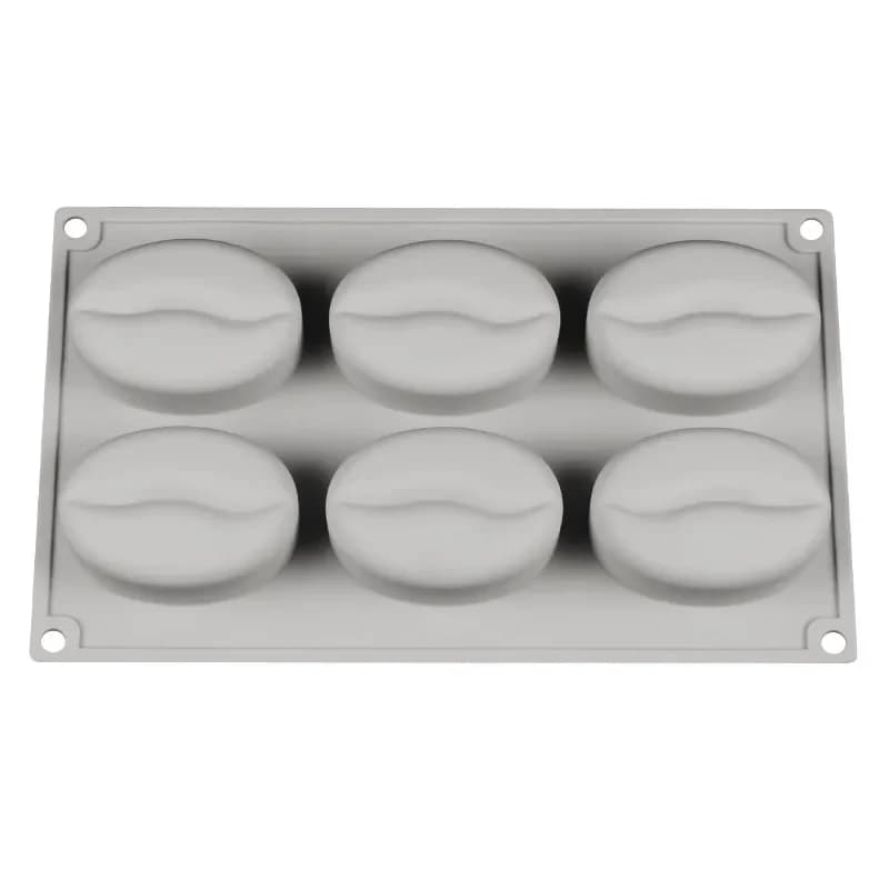 6 Cavities 3D Coffee Bean Silicone Ice Cube Mold Beans Mould Candy Fondant Mousse Cake Milk Chocolate Dessert Soap Wax Molds - 5