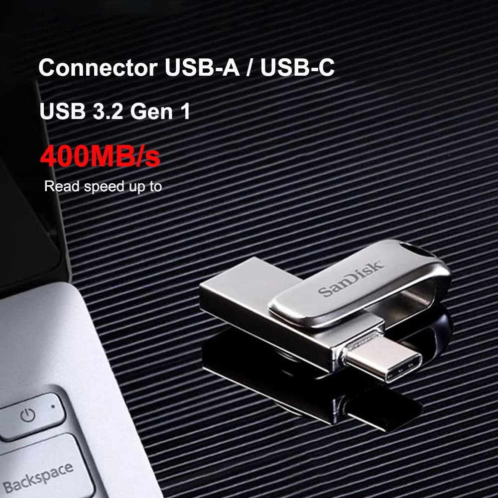 SanDisk Ultra Dual Drive Luxe USB Type-c 32GB 64GB 128GB 256GB 512GB USB 3.2 Gen 1 Phone Metal Type C OTG Flash Drive  Pen Drive - 3