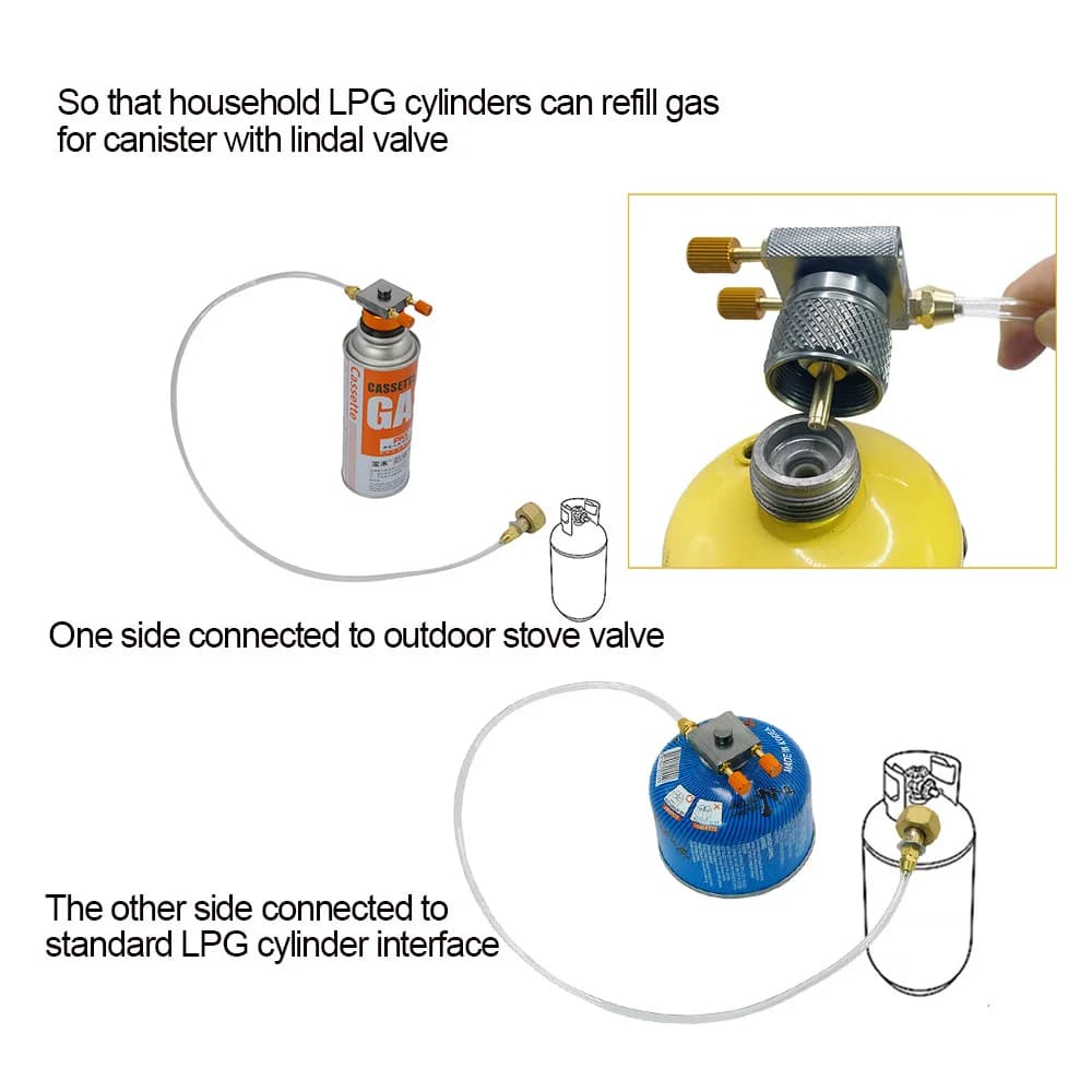 Outdoor Camping Gas Stove Propane Refill Adapter Gas Flat Cylinder Tank Coupler Adaptor Gas Charging With Pressure Relief Valve - 5