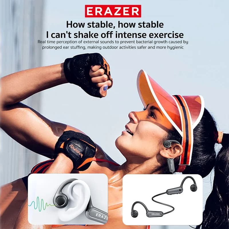 ERAZER XF22 Earphone Bluetooth 5.4 Sports Wireless Headphones Bone Conduction Headsets with Mic Neckband headphones - 4