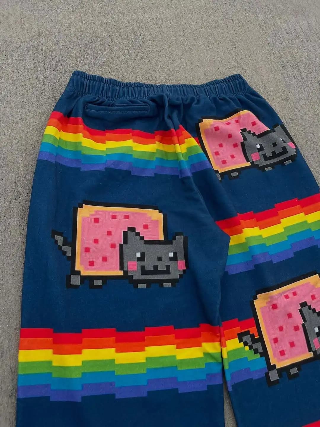 Nyan Cat Sweatpants Y2k Pants Baggy Men Elastic Waist American Streetwear Hip Hop Vintage Joggings Casual Pants Men Clothing - 3