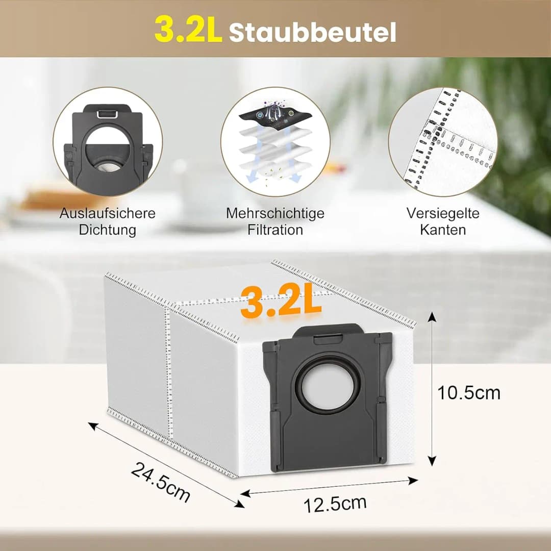 Dreame L40s Ultra / L40s Pro Ultra Vacuum Cleaner Replacement Accessories Main Side Brush HEPA Filter Mop Cloths Dust Bag Spare - 6